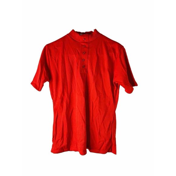 Vintage Tops - NOS VTG 70s Blank Knit Button Henley Shirt Blouse Disco Rockabilly